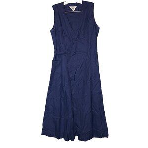 Vtg All Week Long Women Classic Retro Minimalist Silk Cotton Midi Wrap Dress 4